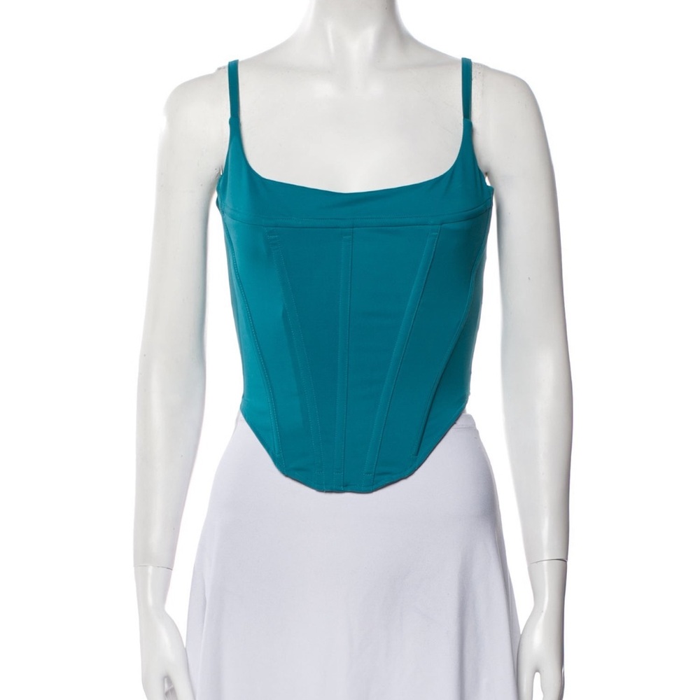 Miaou Blue Sleeveless Bodysuit Fitted Bustier